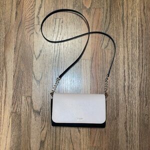 Kate Spade leather small 2 tone black/beige crossbody purse